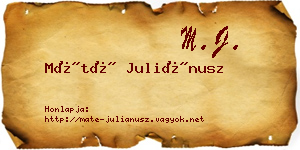 Máté Juliánusz névjegykártya